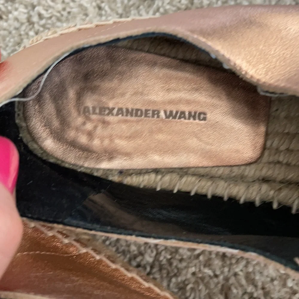 Alexander Wang Devon Rose Gold Metallic Platform Jute Espadrilles - Picture 8 of 17